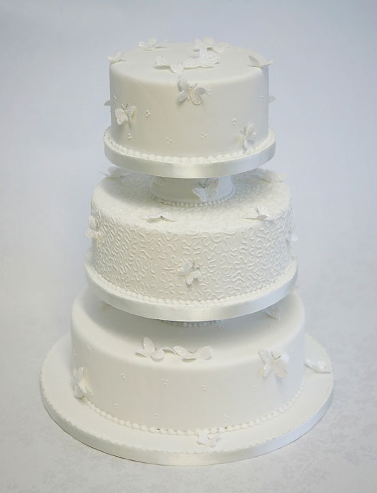 Cornelli & Butterflys Wedding Cake, 3 tier