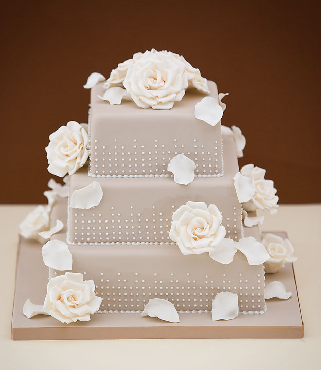 Falling Roses Wedding Cake