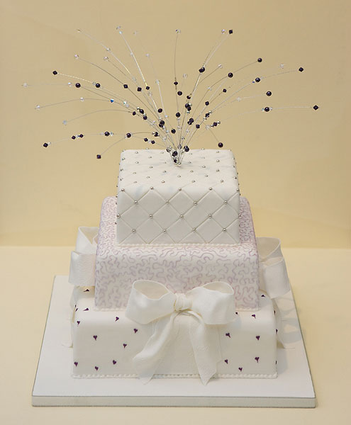 Quilted Beads Wedding Cake